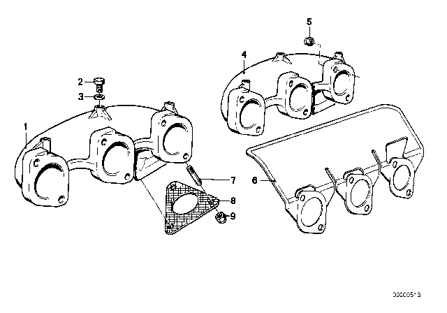 1987 BMW 528e Exhaust Manifold Diagram 2