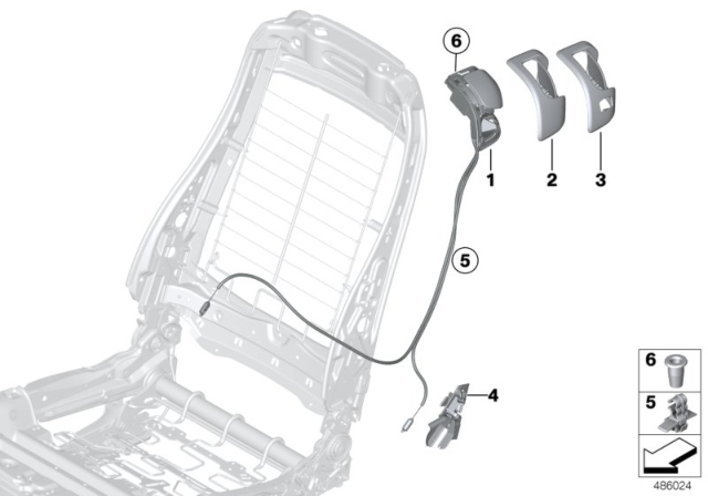 2019 BMW M240i Front Seat Backrest Unlocking Diagram