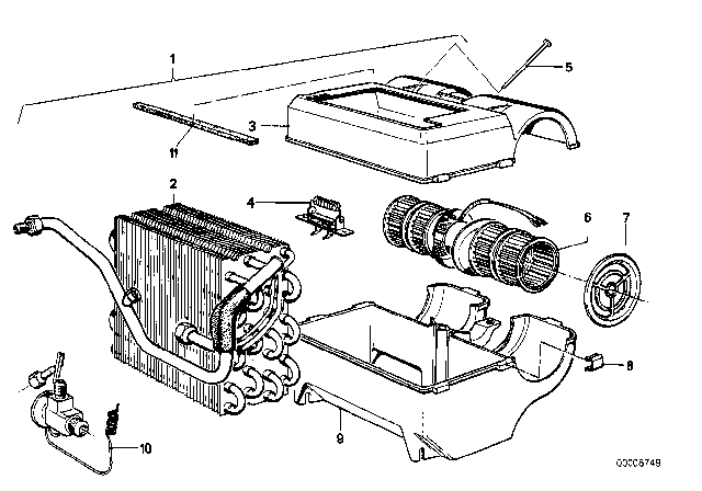 1978 BMW 320i Housing Lower Part Diagram for 64511367473