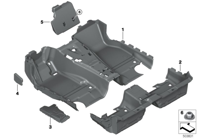 2020 BMW M8 FLOOR COVERING REAR Diagram for 51477478432