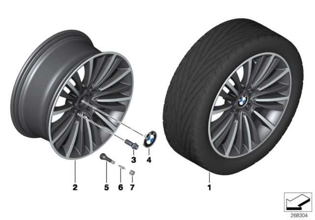 2013 BMW 535i BMW LA Wheel, W-Spoke Diagram 2