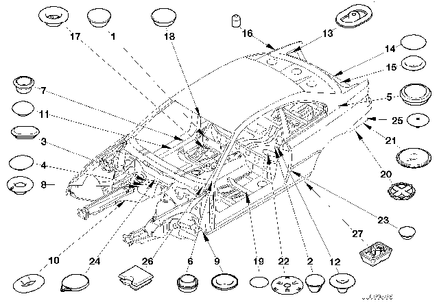 2000 BMW 323Ci Sealing Cap/Plug Diagram