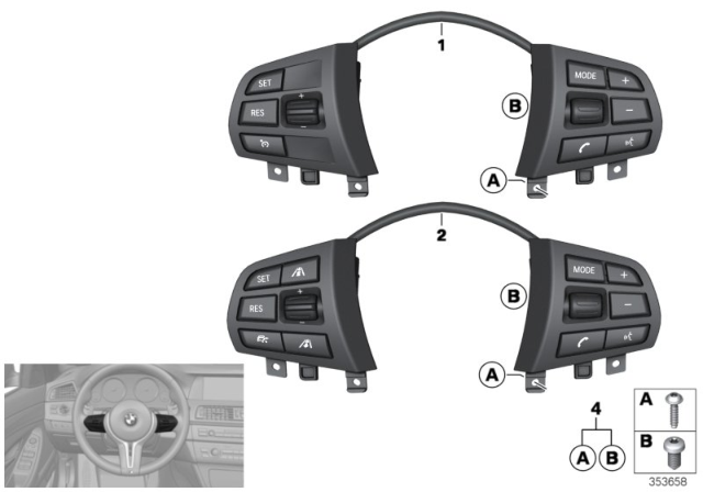2015 BMW 228i xDrive Switch, Steering Wheel Diagram 2