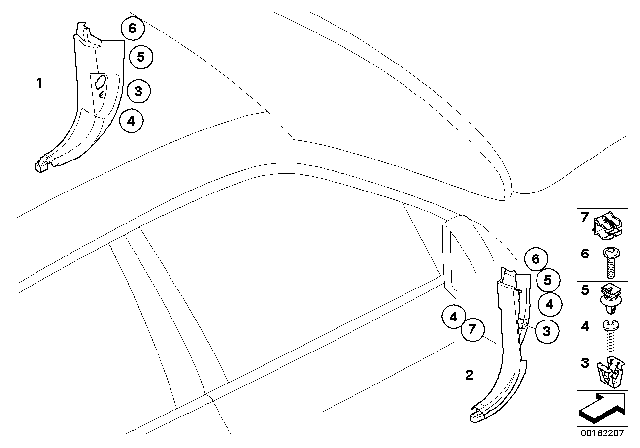 2014 BMW X6 Trim Panel Leg Room Diagram