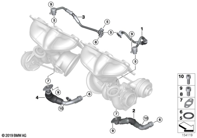 2008 BMW 335i Oil Supply, Turbocharger Diagram