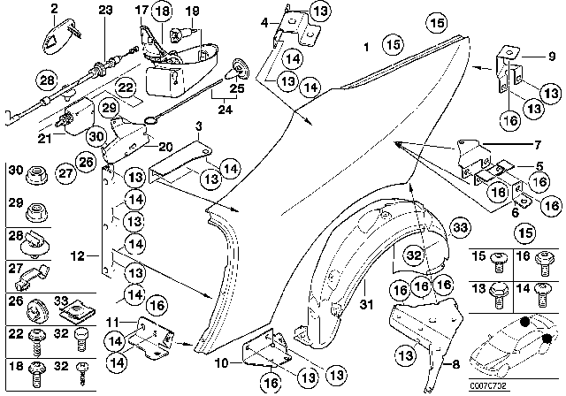 2001 BMW Z8 Clamp Diagram for 67118379002