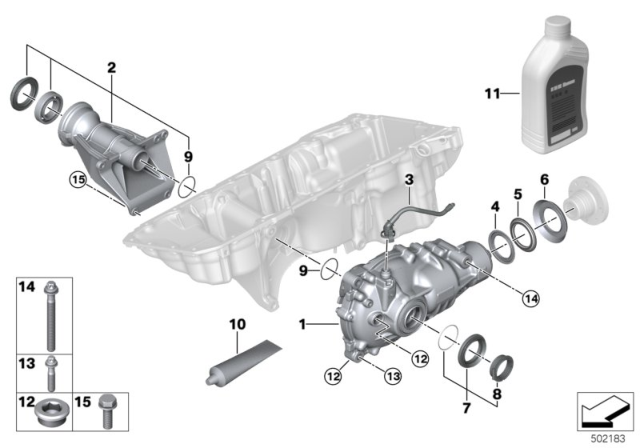 2020 BMW X6 Front Axle Transmission Diagram