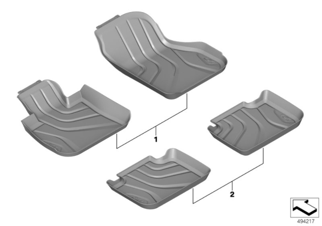 2016 BMW X1 Floor liner Diagram