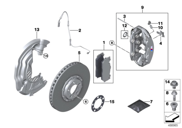 2018 BMW M3 Front Wheel Brake Diagram 2