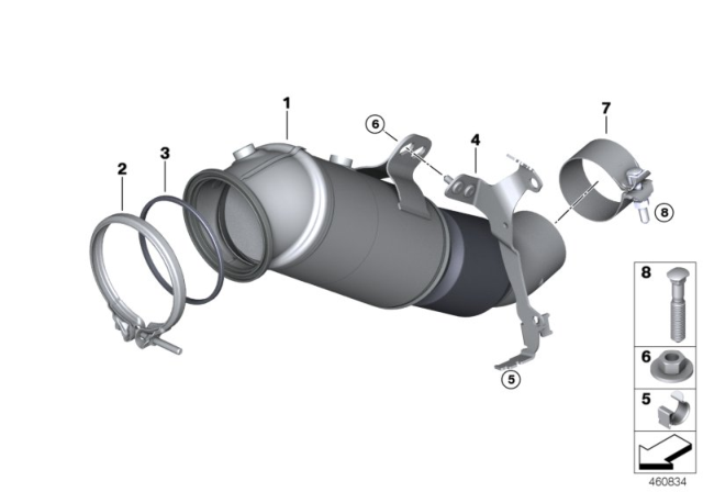 2019 BMW 440i Gran Coupe Engine - Compartment Catalytic Converter Diagram