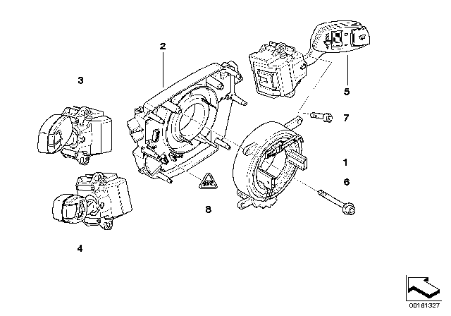 2004 BMW 545i Steering Column Switch Diagram 2