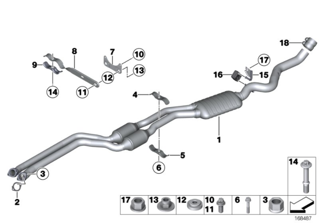 2013 BMW 128i Pipe Clamp, Top Diagram for 18207551218