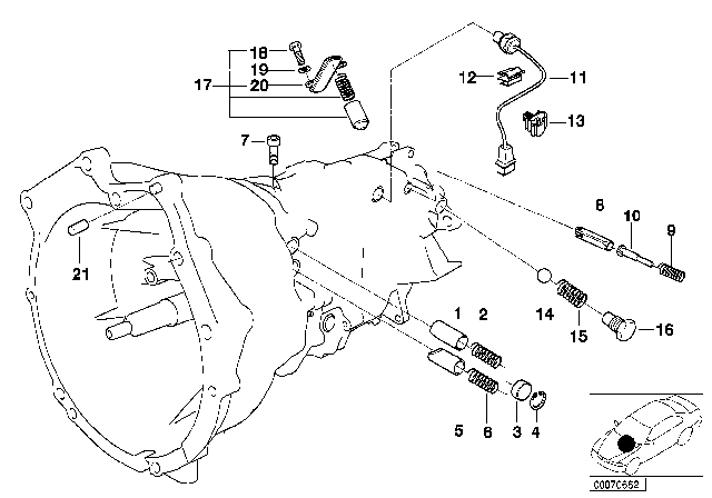 2000 BMW M5 Inner Gear Shifting Parts (S6S420G) Diagram