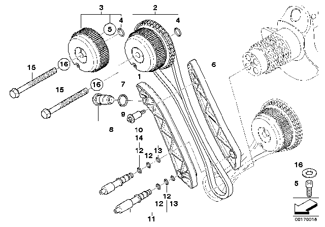 2011 BMW M3 Timing Gear, Timing Chain Diagram 1