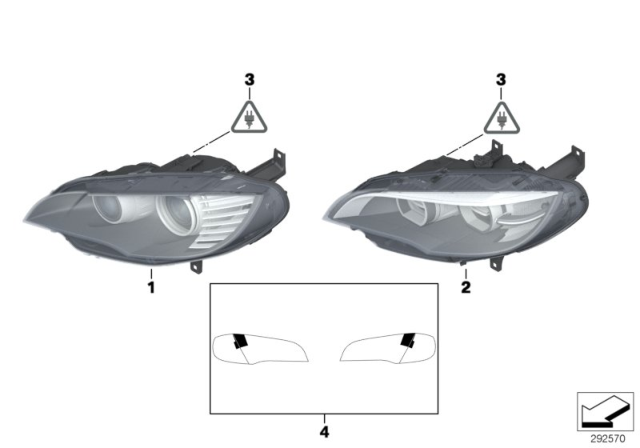 2013 BMW X6 Right Headlight Diagram for 63117287018
