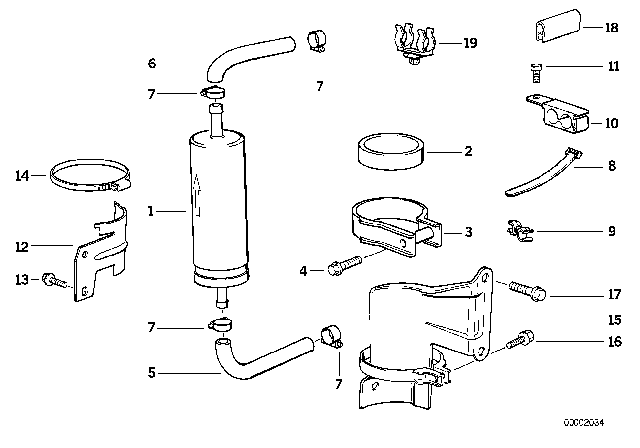 1995 BMW 325is Fuel Supply / Filter Diagram