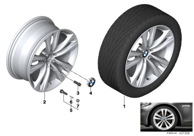 2013 BMW 535i BMW LA Wheel Styling Diagram