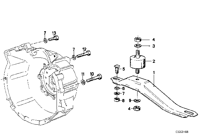 1984 BMW 533i Gearbox Suspension Diagram 2