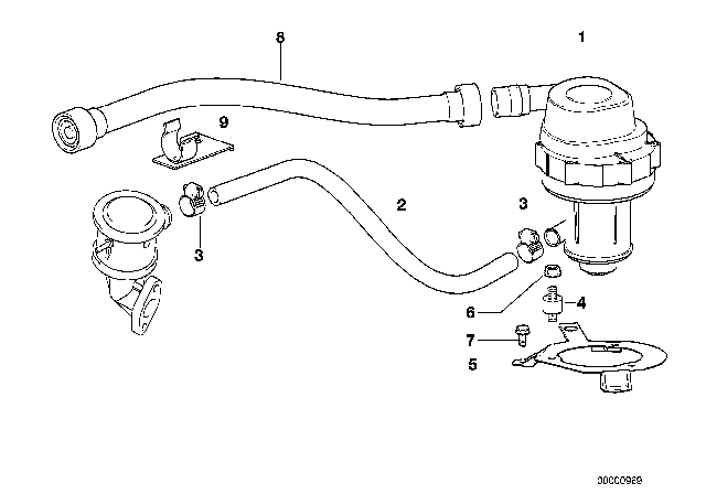 1999 BMW 323is Emission Control - Air Pump Diagram