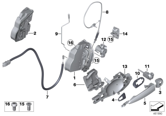 2018 BMW X4 Locking System, Door Diagram 1