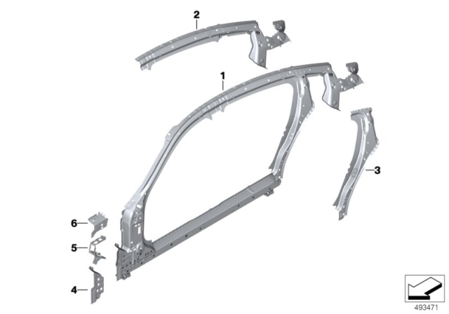 2020 BMW M8 SIDE FRAME, CENTER LEFT Diagram for 41007494263