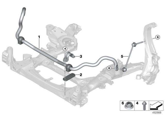 2020 BMW X5 Stabilizer, Front Diagram for 31306870666