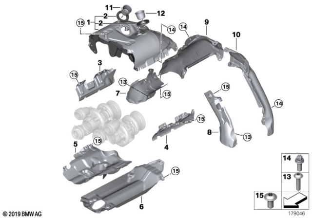 2012 BMW X5 Turbocharger Heat Protection Diagram