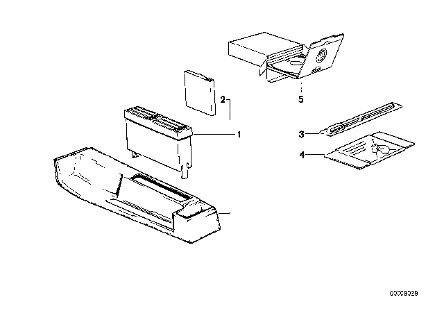 1989 BMW M3 Cassette Box Diagram for 65149056554