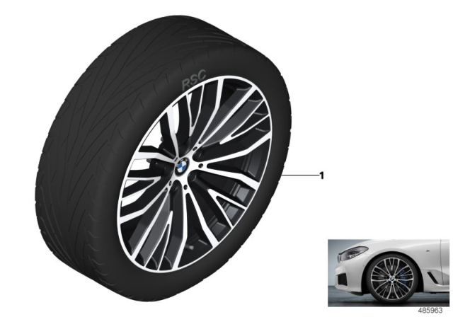 2020 BMW 740i xDrive BMW LA Wheel, V-Spoke Diagram