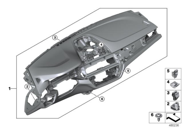 2020 BMW M5 Trim Panel Dashboard Diagram
