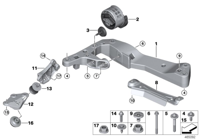 2019 BMW X7 Gearbox Mount Diagram for 22326860529