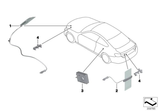 2020 BMW 430i Single Parts, Telephone Aerial Diagram