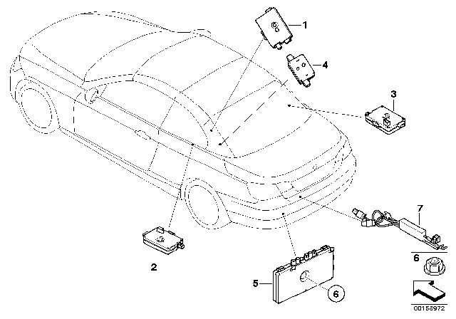 2008 BMW 335i Single Parts, Aerial Amplifier / Splitter Diagram