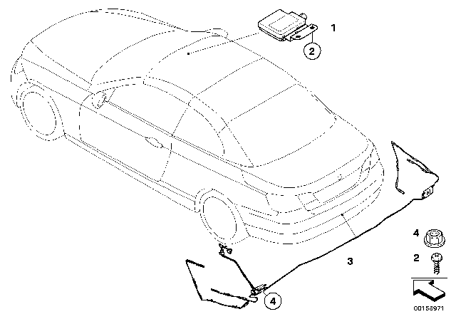 2007 BMW 335i Single Parts, GPS/TV Aerials Diagram