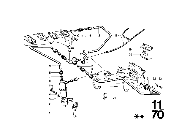 1971 BMW 2002 Emission Control - Air Pump Diagram 3