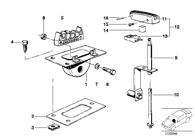 1984 BMW 528e Gear Shift Parts, Automatic Gearbox Diagram 1