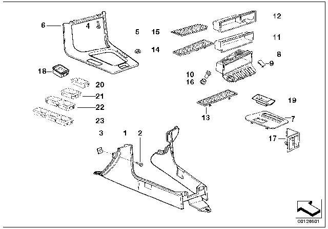 1992 BMW 325i Switch Cover Diagram for 51162493739