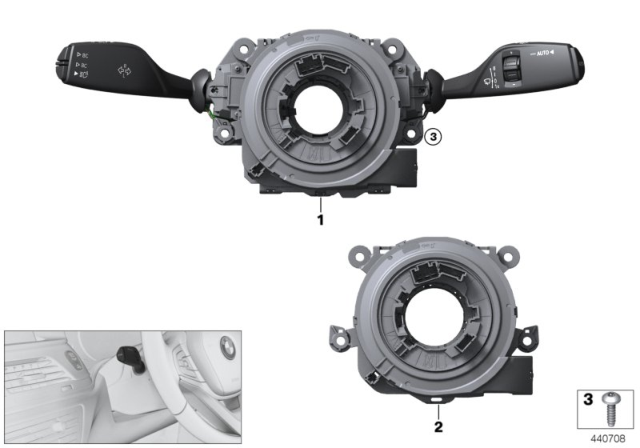 2019 BMW 540i Switch Cluster Steering Column Diagram