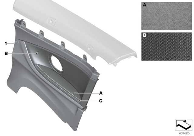 2019 BMW 440i Convertible(F33) Individual Lateral Trim Panel Diagram