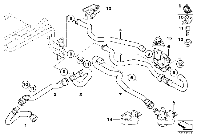 2009 BMW 650i Water Valve Diagram for 64116906652