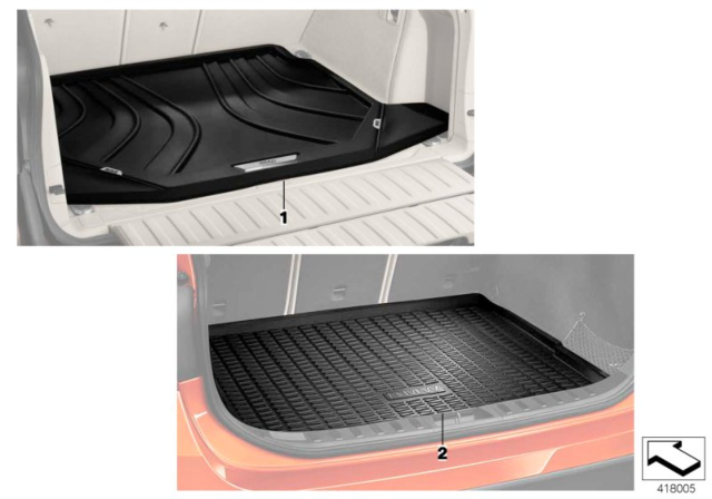 2009 BMW M3 Fitted Luggage Compartment Mat Diagram