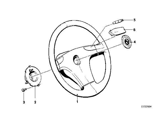 1980 BMW 633CSi Sports Steering Wheel Diagram 2