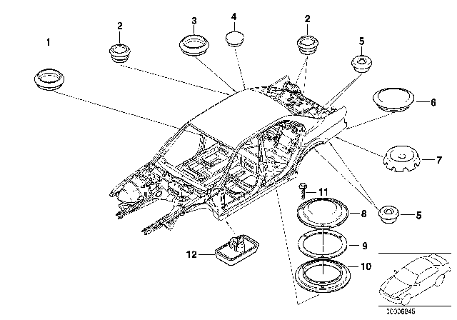 2002 BMW M5 Sealing Cap/Plug Diagram 2