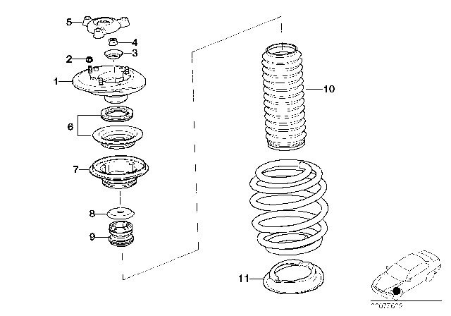 2004 BMW M3 Guide Support / Spring Pad / Attaching Parts Diagram