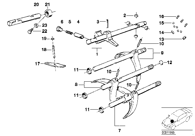 1986 BMW 528e Inner Gear Shift Parts (Getrag 260/5/50) Diagram 2