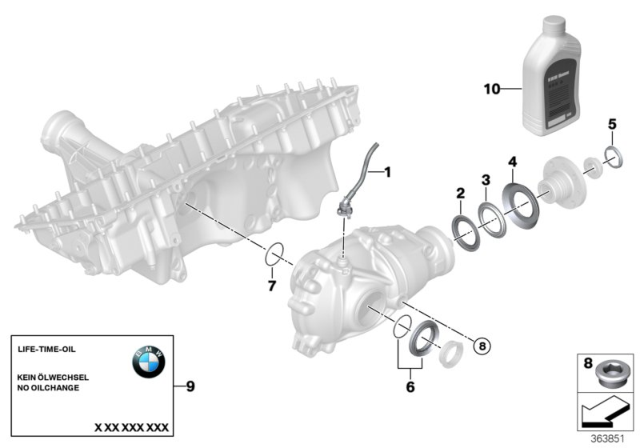 2018 BMW X5 M Front Axle Differential, Separate Component Diagram