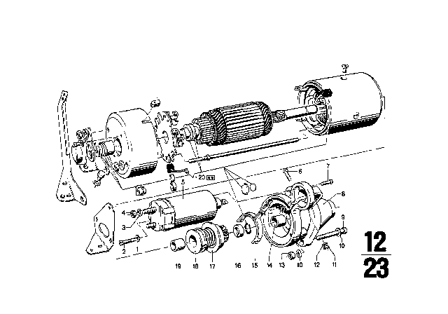 1971 BMW 2002 Starter Parts Diagram 2