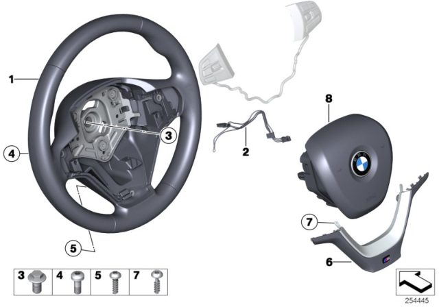 2012 BMW X3 M Sports Steering Wheel, Airbag Diagram 3