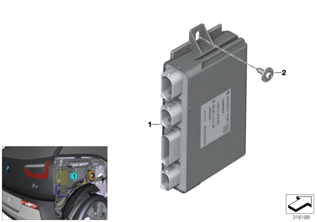 2014 BMW i3 Control Unit, Charging Interf.Module Lim Diagram for 61356805845