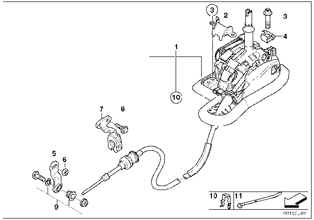 2004 BMW 530i Automatic Transmission Steptronic Shift Parts Diagram